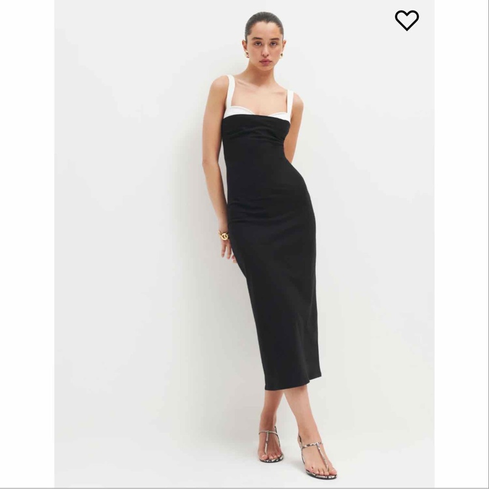 Reformation Black and White Dress